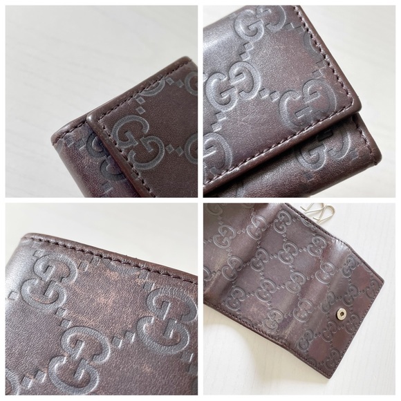 Gucci brown monogram embossed leather key case - Picture 3 of 9